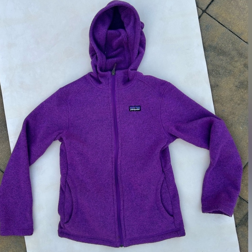 Girls Patagonia zip down fleece